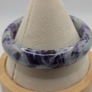 60mm Opalized Purple Flourite hard bangle bracelet